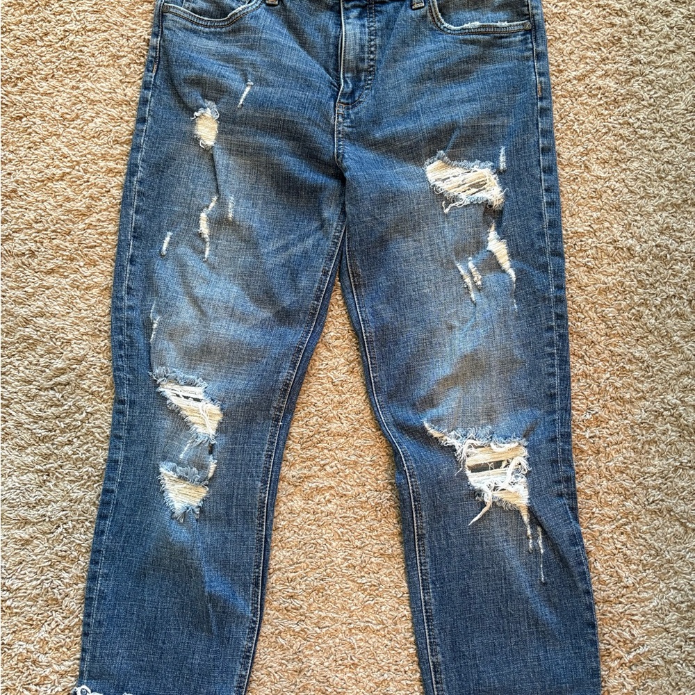 Kut from the Kloth Ripped Blue Boyfriend Jeans